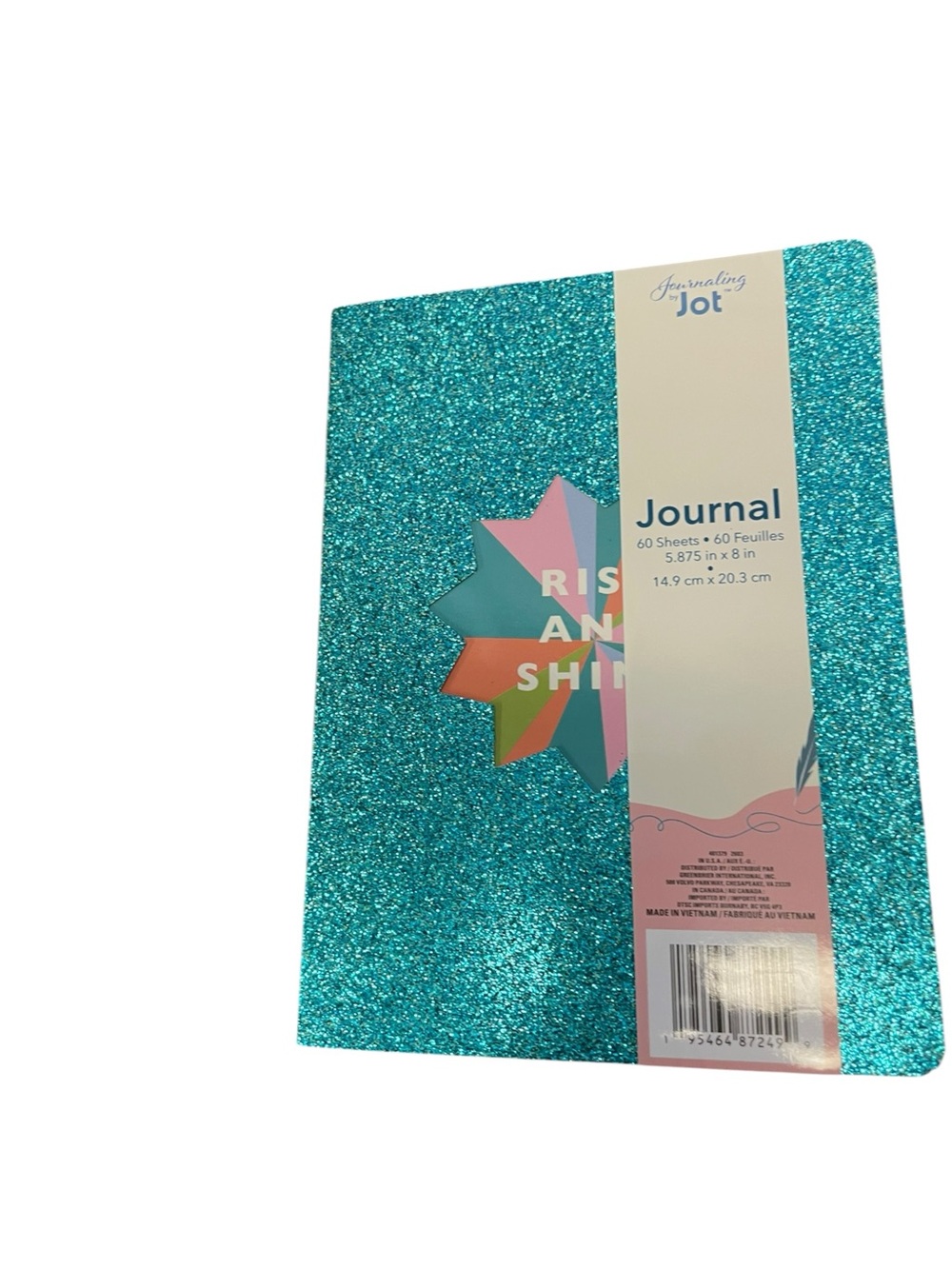 Glitter Teal 'Journal' Hardcover Notebook by Journaling Jot